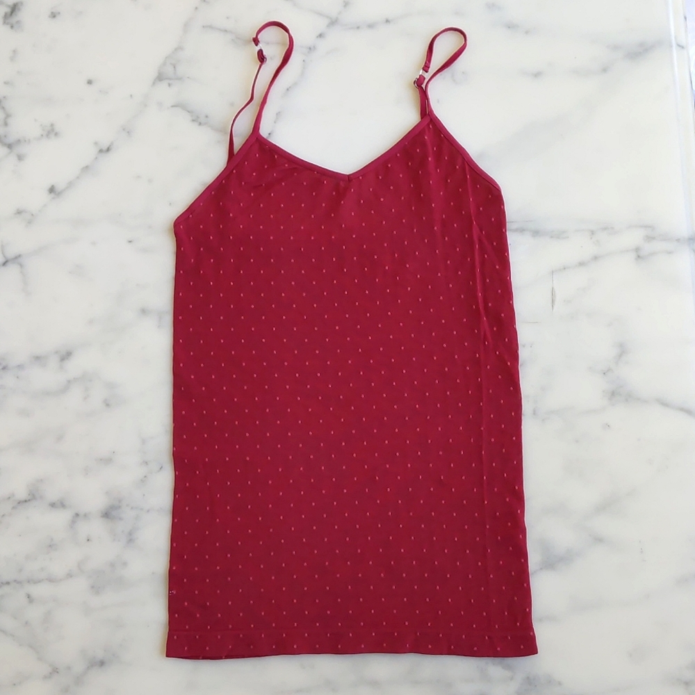 Express Stretch Red Dots Cami with adjustable straps.